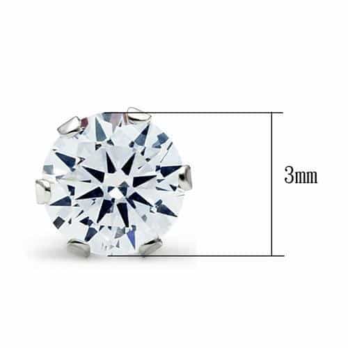 Sterling Silver CZ Round Brilliant Stud Earrings view 2
