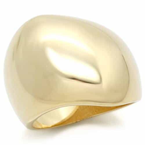 Sterling Silver Gold Polished Smooth Dome Wide Band Ring view 1