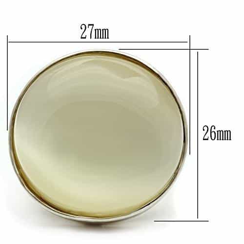 Sterling Silver Ivory Cabochon Oversized Dome Cocktail Ring view 4