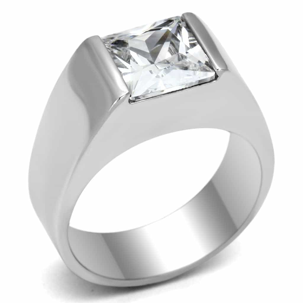 Sterling Silver Polished Wide Band Modern Signet Ring view 1