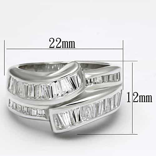 Sterling Silver Baguette Fan Ring | The Stainless Jewelry view 2