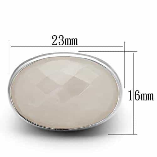 Sterling Silver Rose Quartz Oval Faceted Cabochon Dome Ring view 2