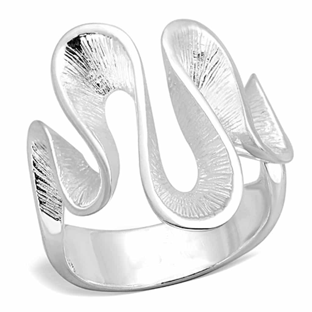 Sterling Silver Brushed Swan Wrap Statement Ring view 1