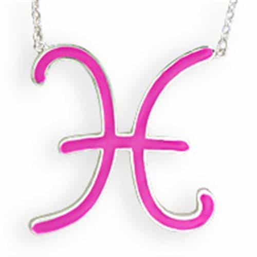 Brass Pink Enamel Pisces Pendant | The Stainless Jewelry view 1