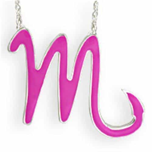 Brass Pink Enamel Scorpio Pendant | The Stainless Jewelry view 1