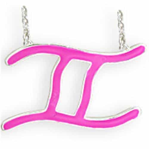 Brass Pink Enamel Gemini Pendant | The Stainless Jewelry view 1