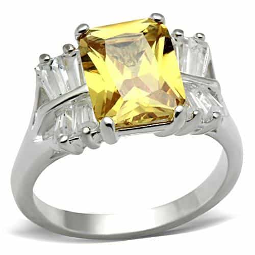 Sterling Silver Princess Square Ring | The Stainless Jewelry view 1