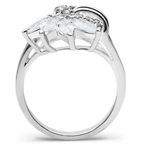 Sterling Silver CZ Marquise Star Flower Cluster Cocktail Ring view 7