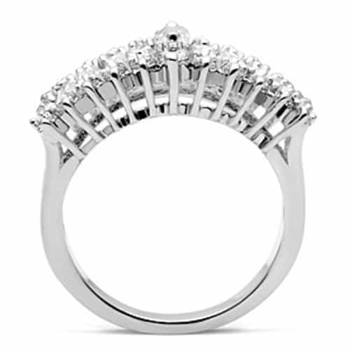 Sterling Silver CZ Radiant Cut Baguette Accent Cocktail Ring view 7