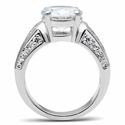 Sterling Silver CZ Round Baguette Channel Cocktail Ring view 7