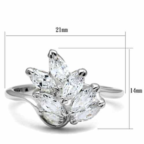 Sterling Silver CZ Marquise Cluster Ring | The Stainless Jewelry view 6