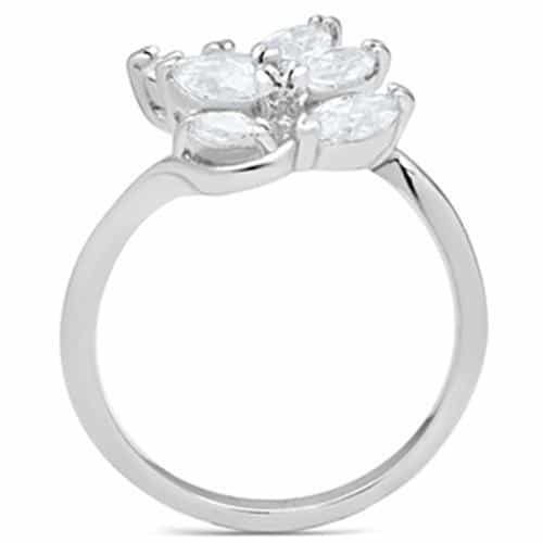 Sterling Silver CZ Marquise Cluster Ring | The Stainless Jewelry view 3