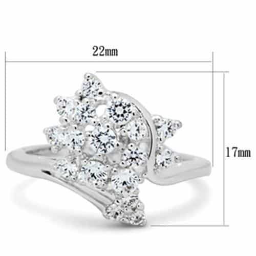 Sterling Silver CZ Round Starburst Cluster Ring view 2