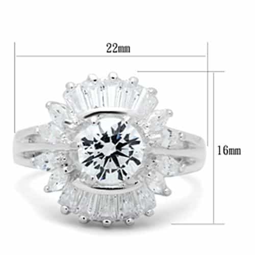 Sterling Silver Baguette Halo Ring | The Stainless Jewelry view 6