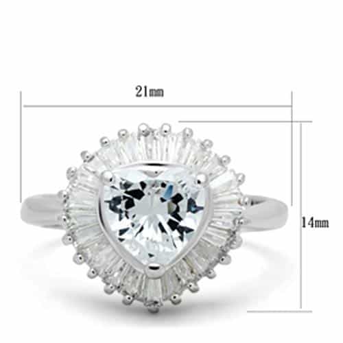 Sterling Silver CZ Pear Baguette Ballerina Halo Ring view 2