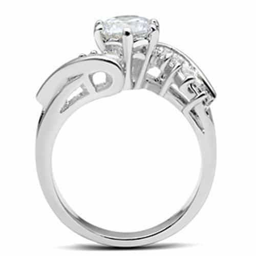 Sterling Silver Round Baguette Accent Ring view 7