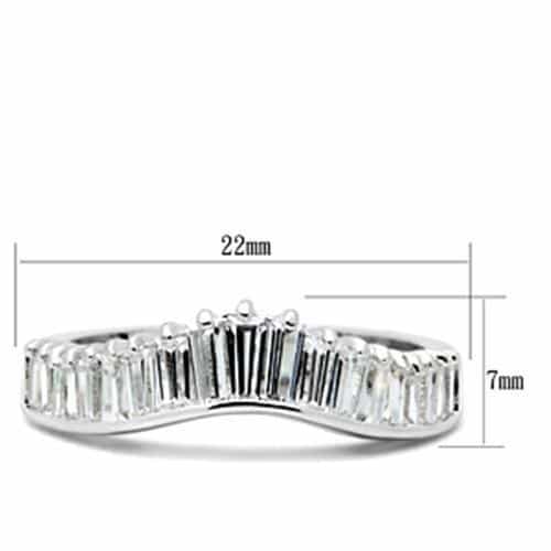 Sterling Silver CZ Baguette Crown Tiara Style Band Ring view 6