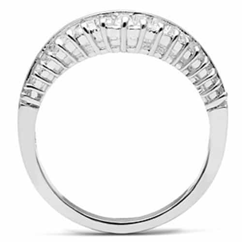 Sterling Silver CZ Baguette Crown Tiara Style Band Ring view 3