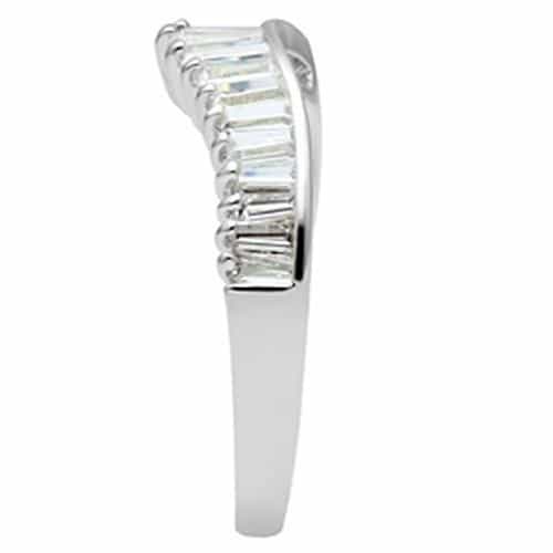 Sterling Silver CZ Baguette Crown Tiara Style Band Ring view 4