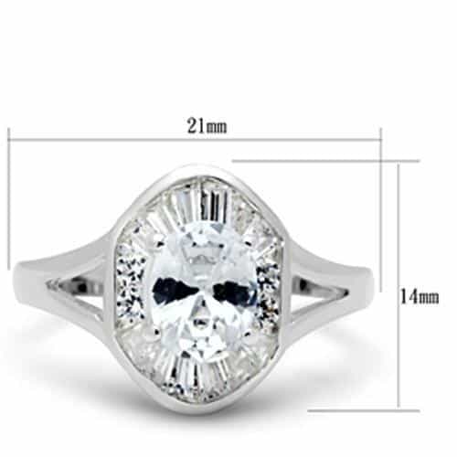 Sterling Silver CZ Oval Pave Halo Split Shank Ring view 6