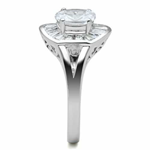 Sterling Silver CZ Oval Pave Halo Split Shank Ring view 8