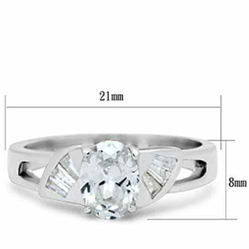 Sterling Silver Solitaire Slim Band Ring Clear view 6