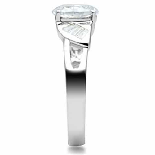 Sterling Silver Solitaire Slim Band Ring Clear view 8