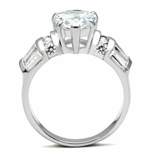 Sterling Silver CZ Pear Baguette Channel Cocktail Ring view 7