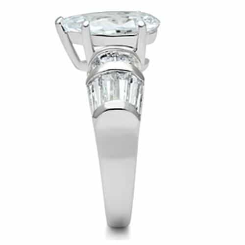 Sterling Silver CZ Pear Baguette Channel Cocktail Ring view 8