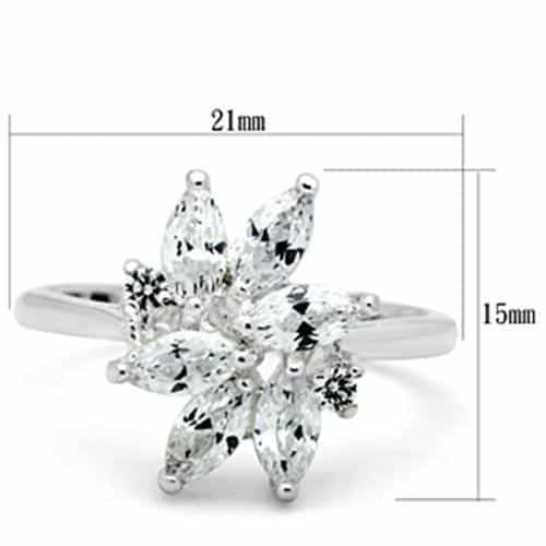 Sterling Silver CZ Snowflake Cluster Ring | The Stainless Jewelry view 6