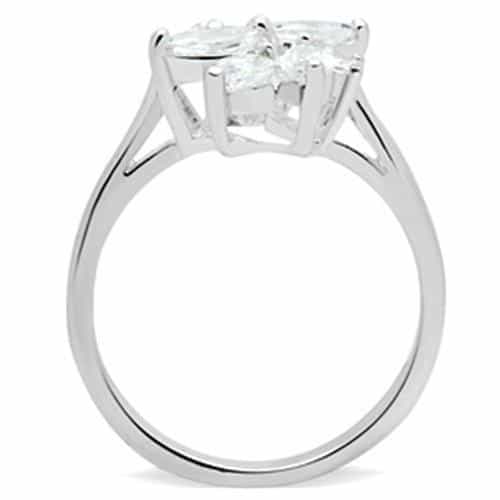Sterling Silver CZ Snowflake Cluster Ring | The Stainless Jewelry view 3