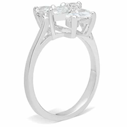 Sterling Silver CZ Snowflake Cluster Ring | The Stainless Jewelry view 4