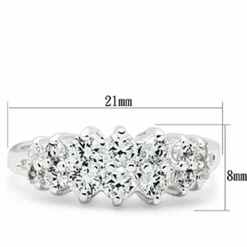 Sterling Silver CZ Oval Five Stone Graduated Band Ring view 6