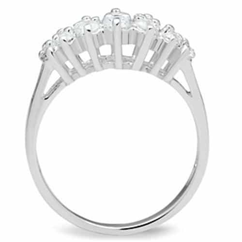 Sterling Silver CZ Oval Five Stone Graduated Band Ring view 7