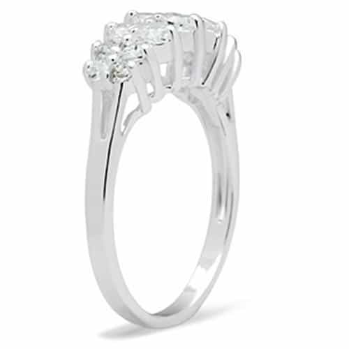 Sterling Silver CZ Oval Five Stone Graduated Band Ring view 8