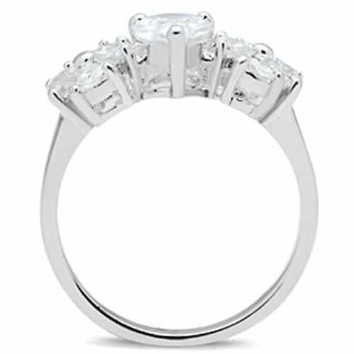 Sterling Silver CZ Oval Pear Three Stone Ring view 7