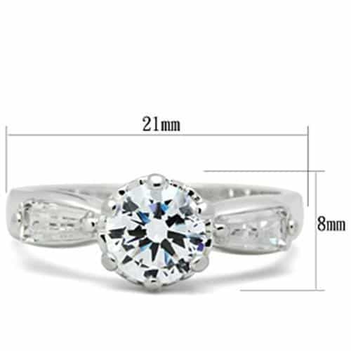Sterling Silver Round Solitaire Classic Ring view 2