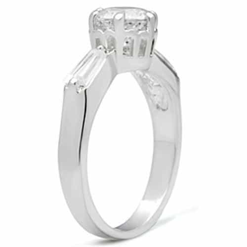 Sterling Silver Round Solitaire Classic Ring view 8