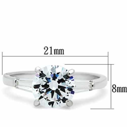 Sterling Silver CZ Baguette Solitaire Ring view 6