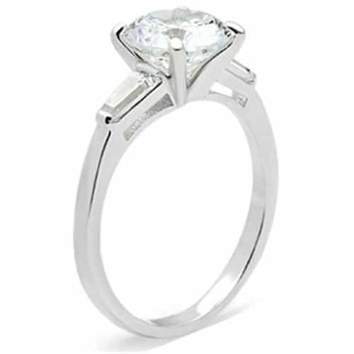 Sterling Silver CZ Baguette Solitaire Ring view 8