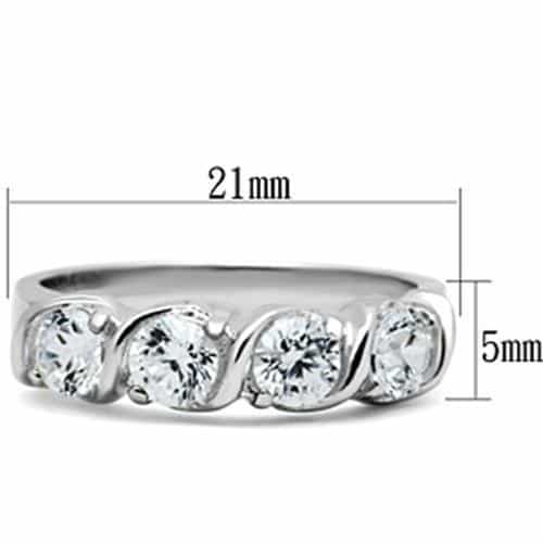 Sterling Silver CZ Five Stone S-Wave Ring | The Stainless Jewelry view 6