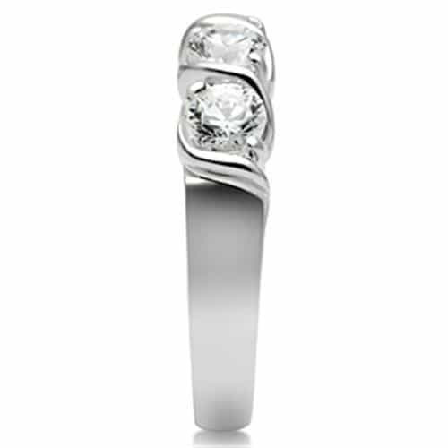 Sterling Silver CZ Five Stone S-Wave Ring | The Stainless Jewelry view 8