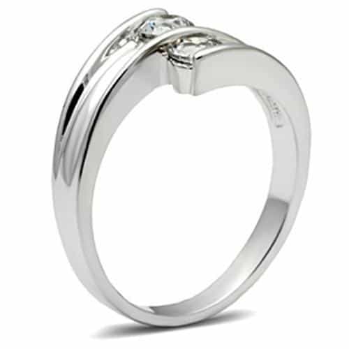 Sterling SilverStainless Steel CZ Round Solitaire Tension Ring view 8