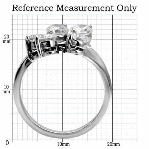 Stainless Steel Stainless Steel CZ Round Triple Cluster Ring view 7