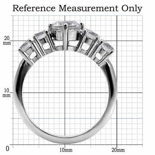 Stainless Steel Stainless Steel CZ Round Five Stone Ring view 2