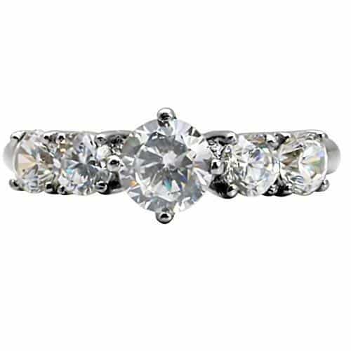 Stainless Steel Stainless Steel CZ Round Five Stone Ring view 8