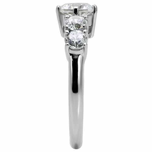 Stainless Steel Stainless Steel CZ Round Five Stone Ring view 10
