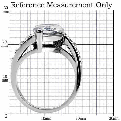 Stainless Steel Stainless Steel CZ Marquise Pave Bypass Ring view 7