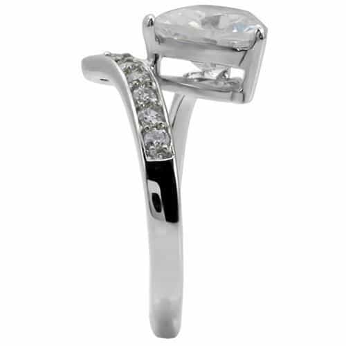 Stainless Steel Stainless Steel CZ Round Oversized Pave Ring view 5