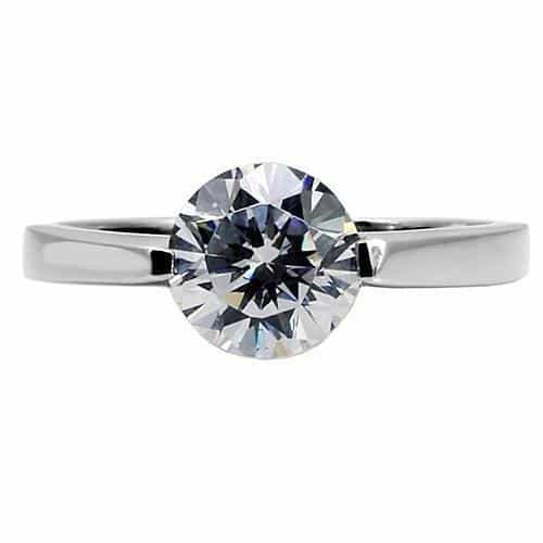 Stainless Steel Round Tiffany Ring | The Stainless Jewelry view 8